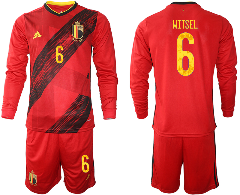 Men 2021 European Cup Belgium home Long sleeve #6 soccer jerseys
